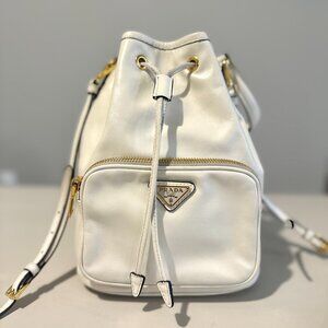 PRADA Duet Bucket Bag - White
